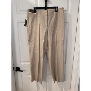 Merona Womens White Pants Size 16 W Sit Just‎ Below Waist Trouser Leg